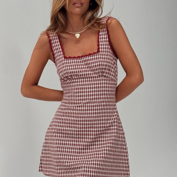 Princess Polly Dresses & Skirts - NWT Princess Polly Dasha Mini Dress in Red Check - 10